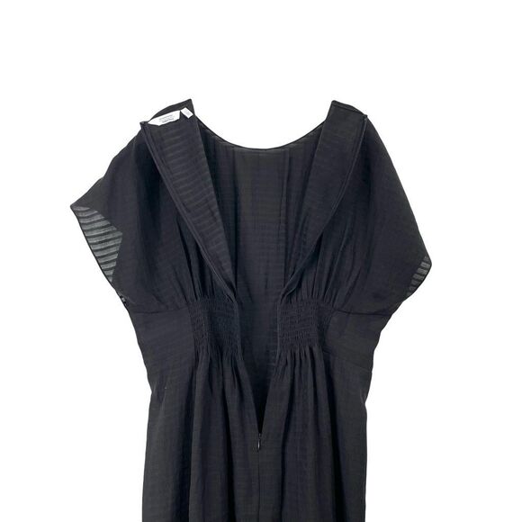 & Other Stories pleated striped midi dress Size 12 black lagenlook modest boho - Picture 7 of 10